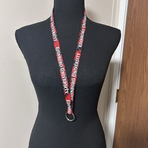 Edinboro Lanyard School College Merch Badge/Key Holding Necklace Red Unisex